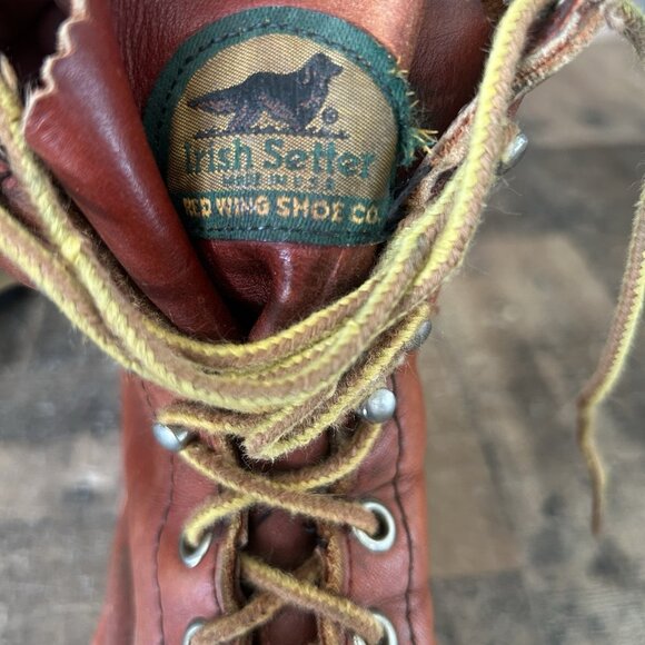 Red Wing Irish Setter Vintage Plain Toe Lace Up Work Boots Mens 13 D - Picture 6 of 12
